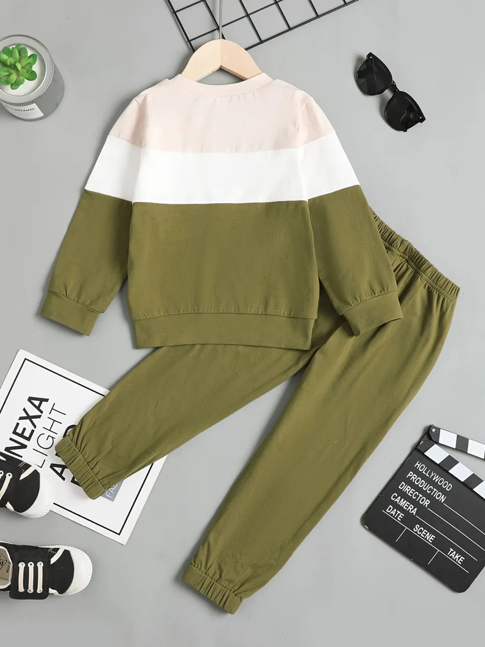 Children's Color Block Top and Pants Set - Absolute Discounts
