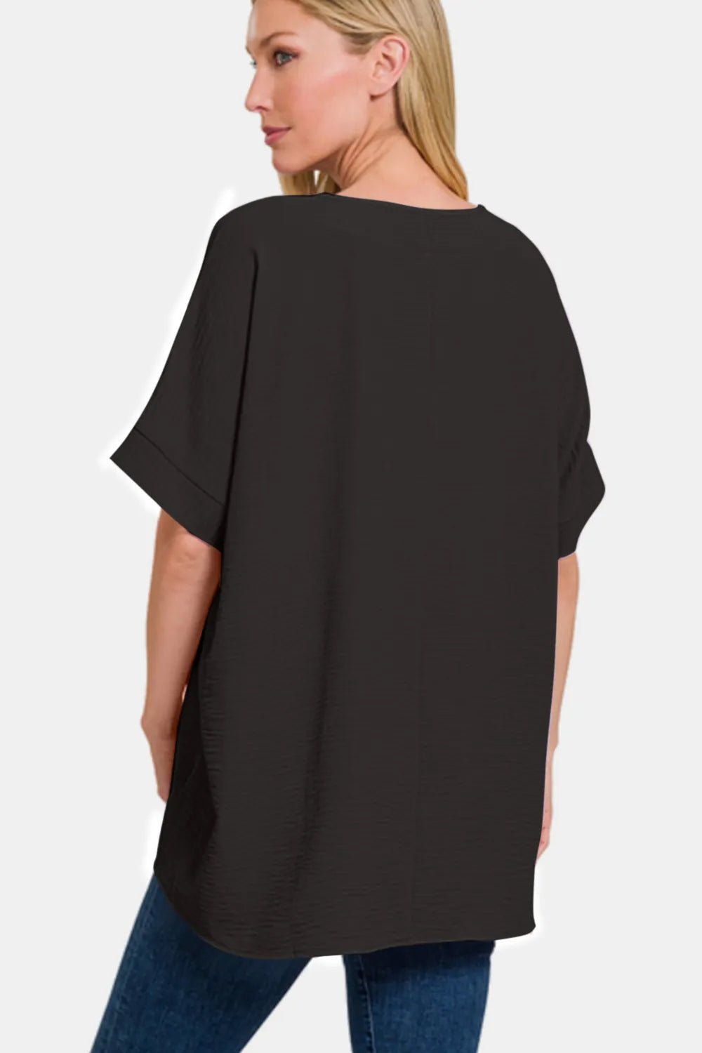 Zenana Full Size V - Neck Short Sleeve Top - Absolute Discounts