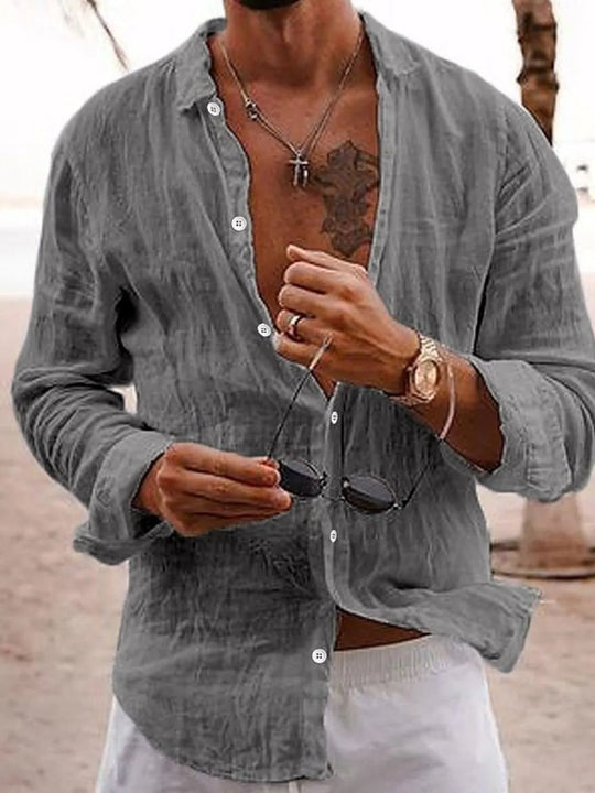 Men's Full Size Button Up Long Sleeve Shirt Plus Size - Absolute Discounts