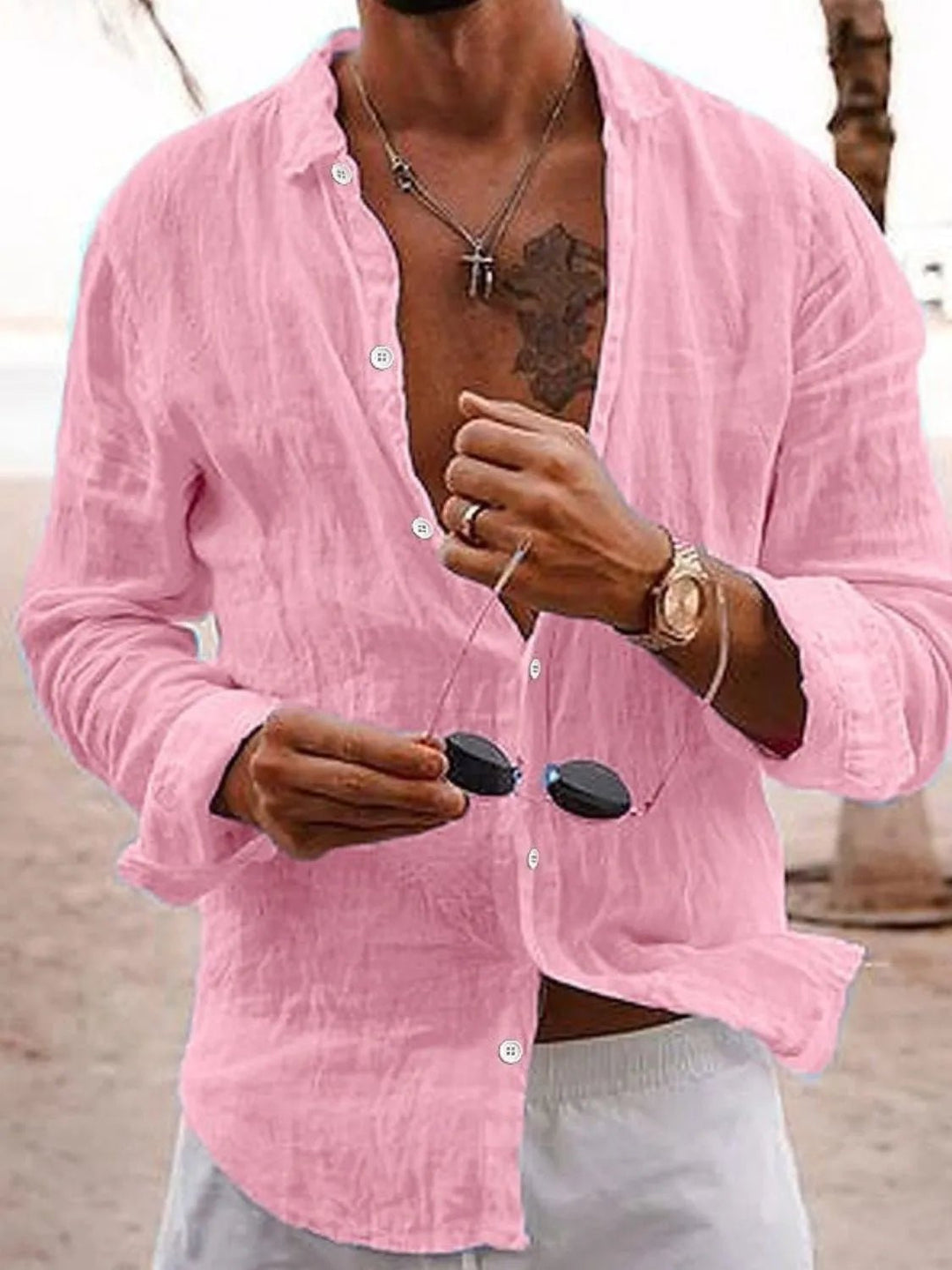 Men's Full Size Button Up Long Sleeve Shirt Plus Size - Absolute Discounts