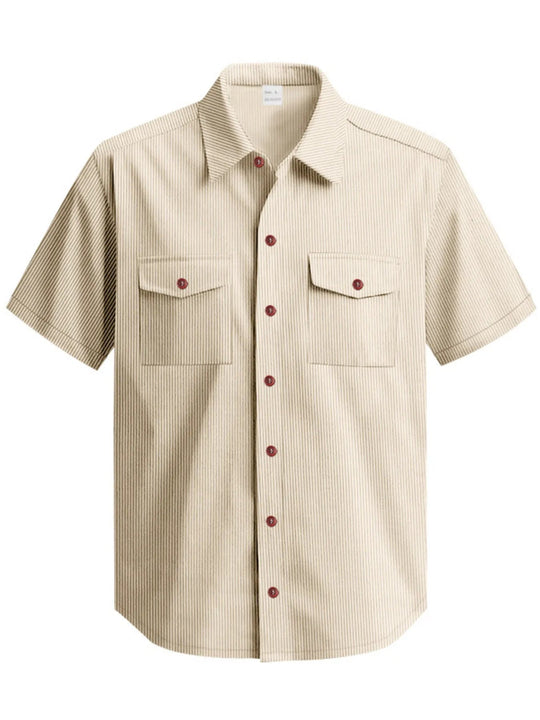 Men's Full Size Button Up Short Sleeve Shirt Plus Size - Absolute Discounts