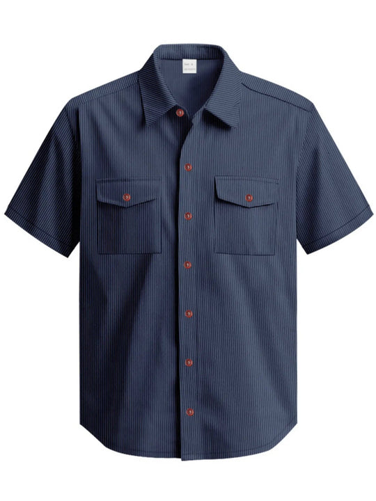 Men's Full Size Button Up Short Sleeve Shirt Plus Size - Absolute Discounts