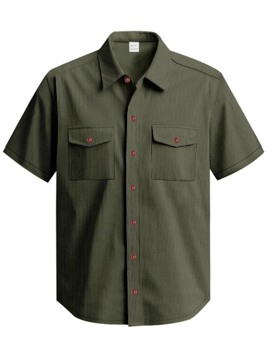 Men's Full Size Button Up Short Sleeve Shirt Plus Size - Absolute Discounts