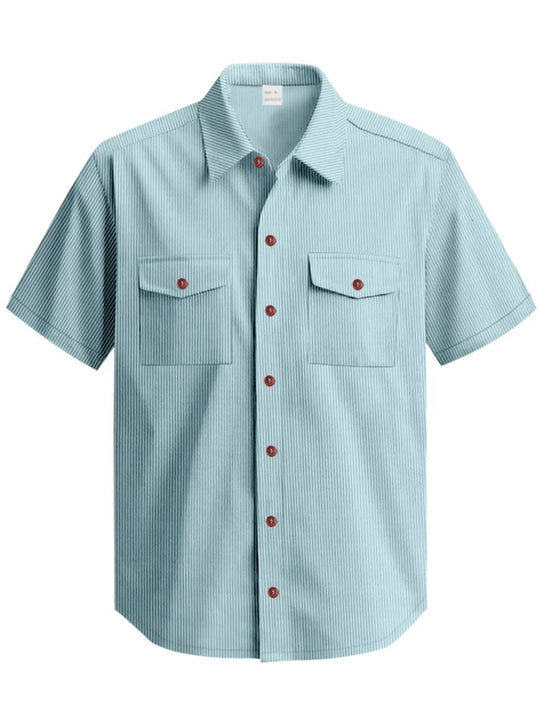 Men's Full Size Button Up Short Sleeve Shirt Plus Size - Absolute Discounts