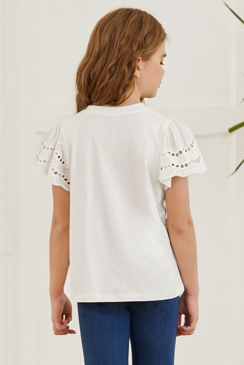 Round Neck Flutter Sleeve T-Shirt - Absolute Discounts