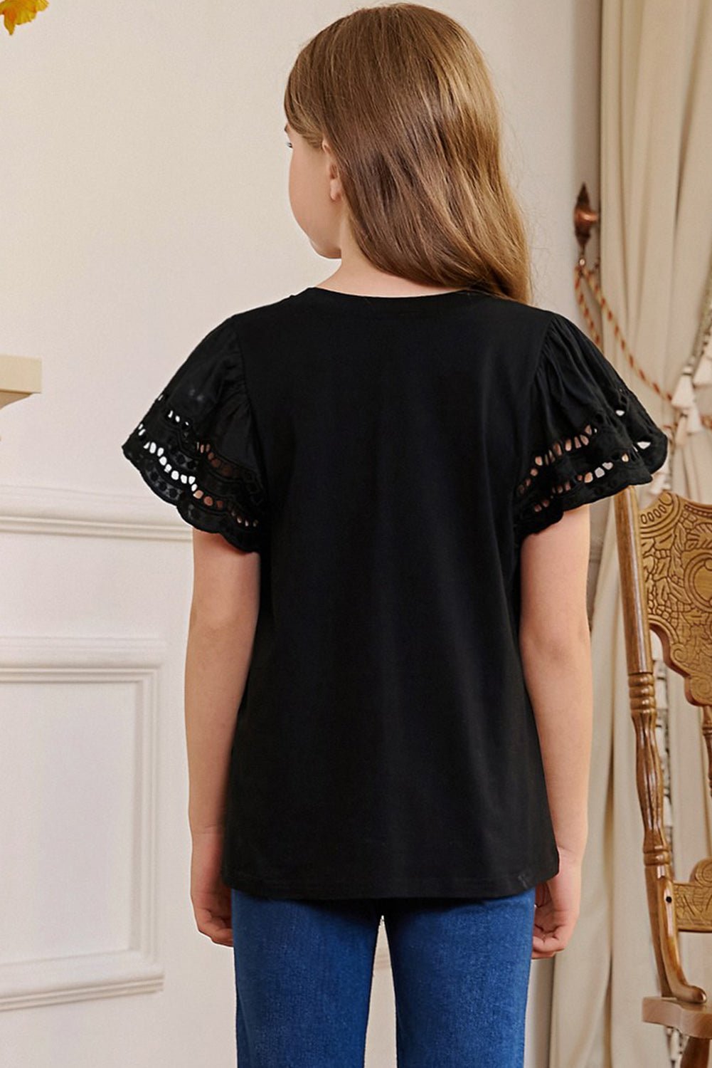 Round Neck Flutter Sleeve T-Shirt - Absolute Discounts