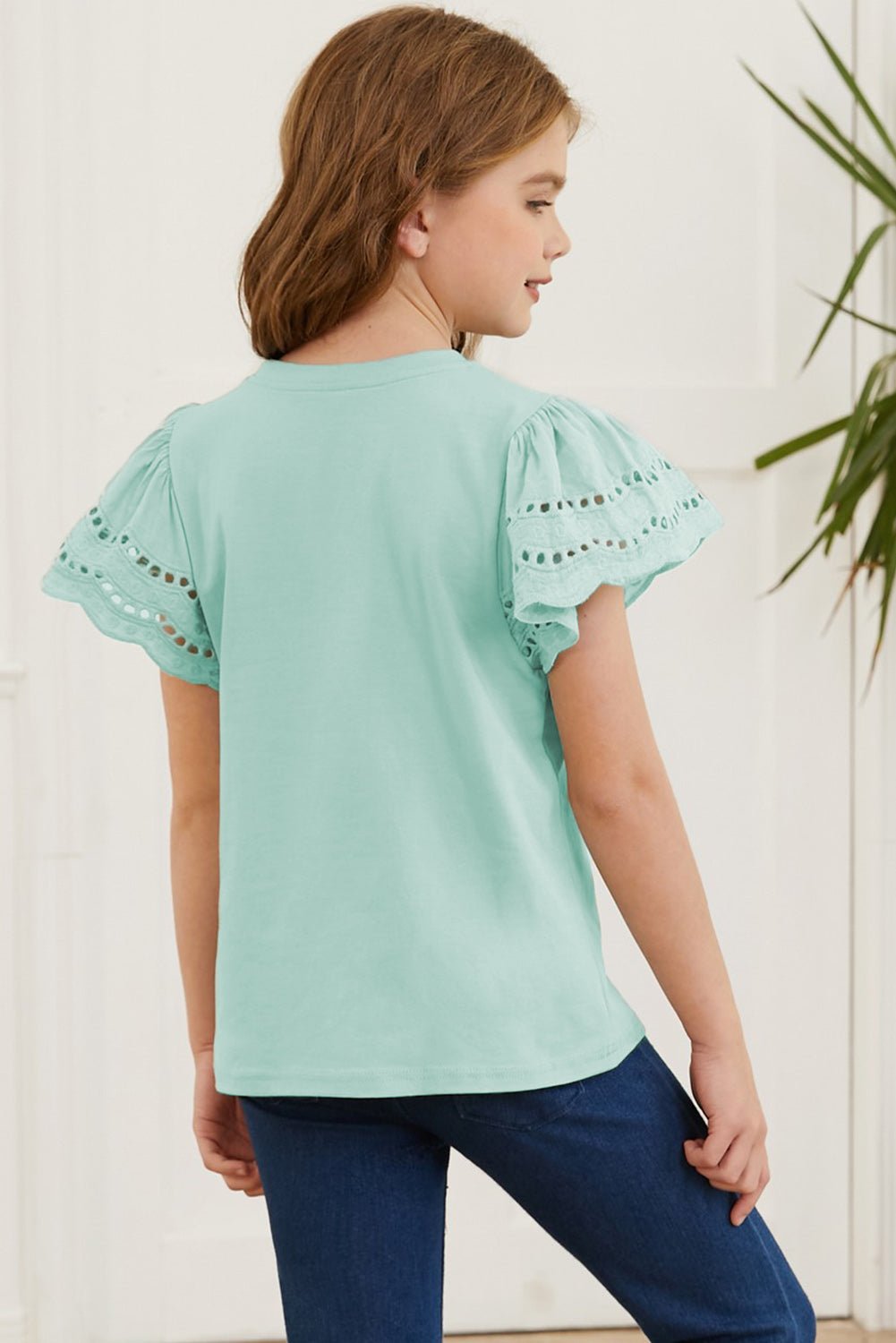 Round Neck Flutter Sleeve T-Shirt - Absolute Discounts