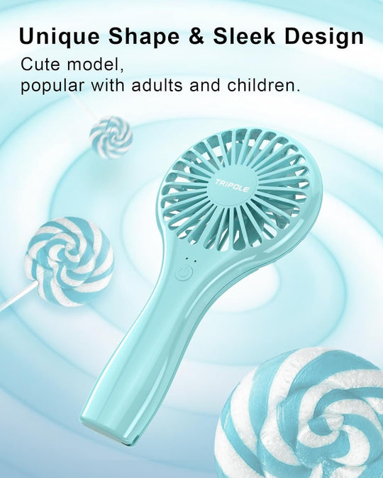 Tripole Mini Handheld Fan Battery Operated Small Personal Portable Fans Speed Adjustable USB Rechargeable Fans Cute Design Powerful Eyelash Fan for Stylish Kids Girls Women Men Indoor Outdoor Travel - Absolute Discounts