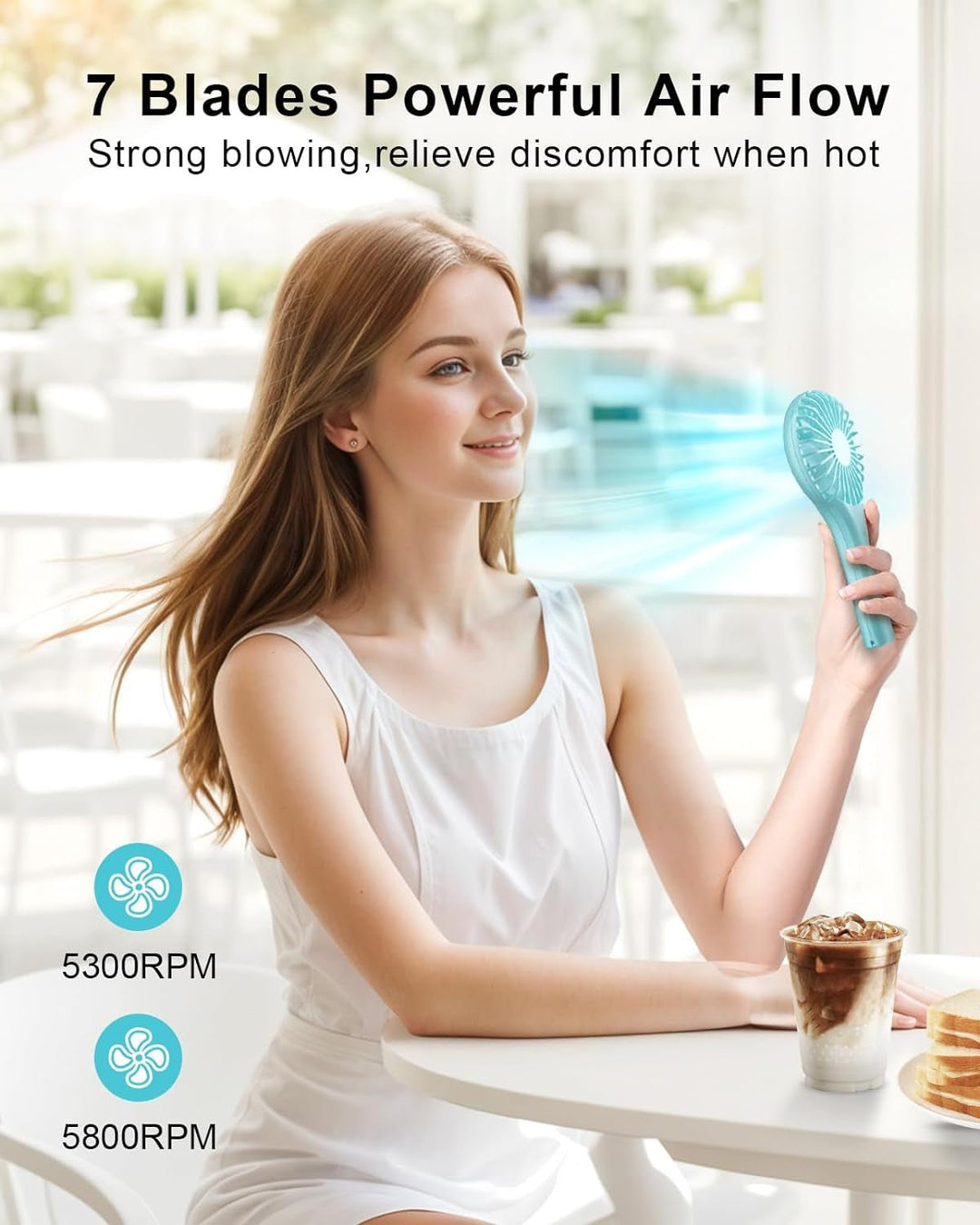 Tripole Mini Handheld Fan Battery Operated Small Personal Portable Fans Speed Adjustable USB Rechargeable Fans Cute Design Powerful Eyelash Fan for Stylish Kids Girls Women Men Indoor Outdoor Travel - Absolute Discounts