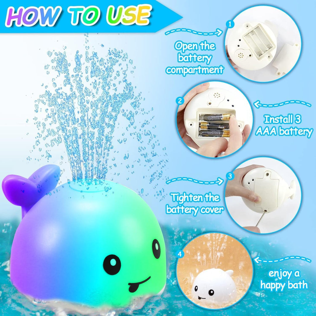 ZHENDUO Baby Bath Toys, Whale Spray Water Bath Toy, Sprinkler Bathtub Shower Toys for Toddlers Kids Boys Girls, Pool Toy for Baby (White) - Absolute Discounts